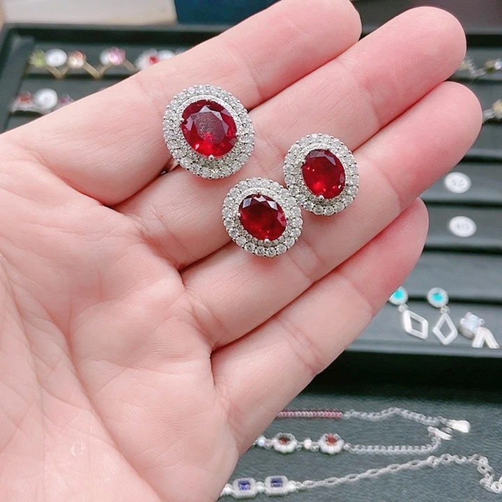 绿水晶戒圈银S925镶嵌