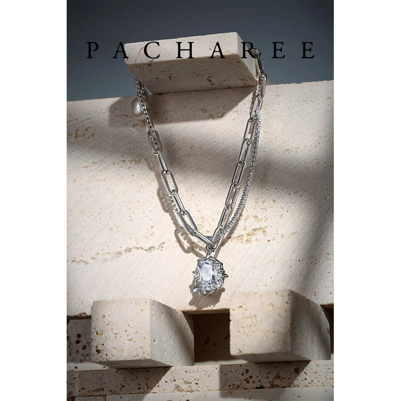 PACHAREE 合金项链 星光璀璨系列魔镜方形项链500039