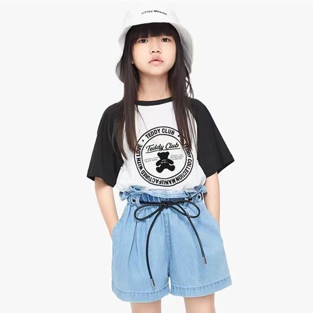 littlemoco童装夏季男女童插肩袖短袖T恤泰迪#KBB2TEET40