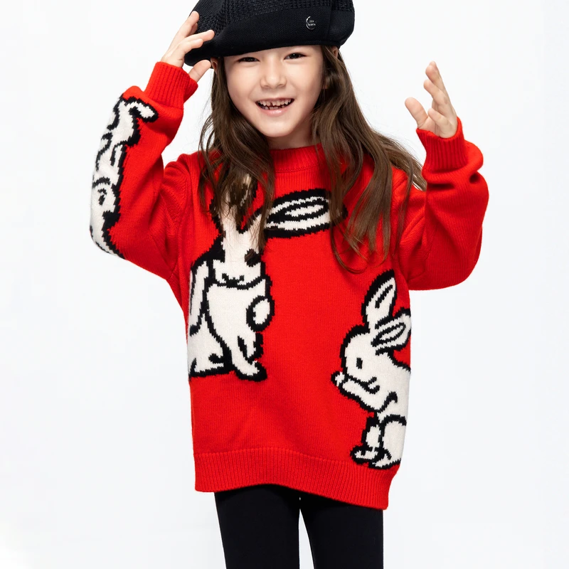 littlemoco童装23春装新款集合绵羊毛衫节日毛衣#KBC1SWT013