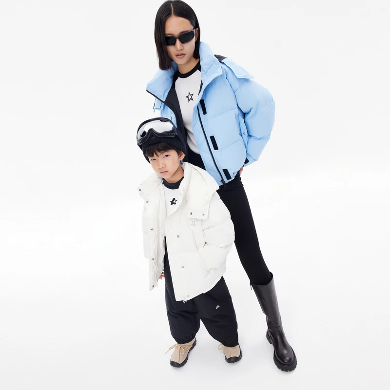 鹅绒-littlemoco童装23冬装新款男女童杜邦三防羽绒服#KBC4EIN026