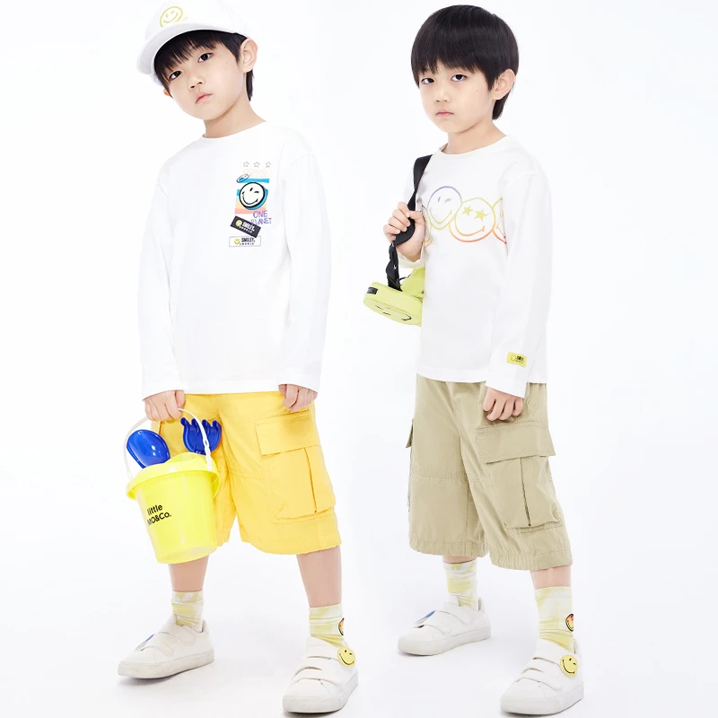 littlemoco童装21春秋帅气工装口袋休闲短裤宽松裤男#KBA1SOTT01