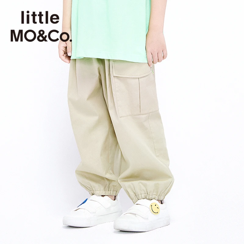 littlemoco童装夏季男童休闲工装束脚长裤新疆长绒棉#KBA2PAT001
