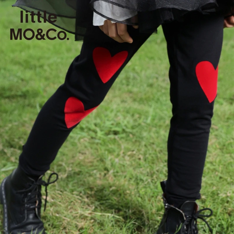 littlemoco童装春秋新款打底裤爱心外穿弹力裤休闲裤#KBA3PAT034