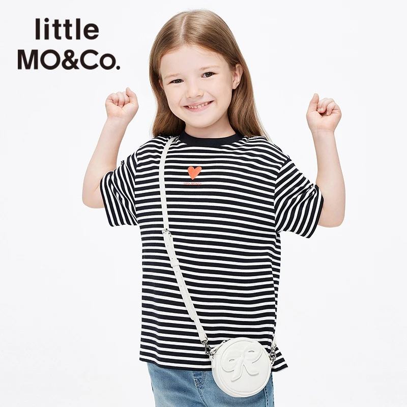 littlemoco童装春夏季男女童休闲条纹短袖T恤宽松潮#KBB1TEET10
