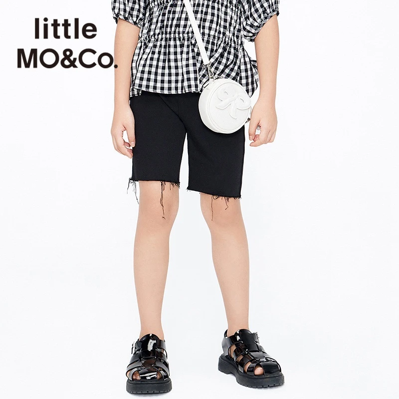 littlemoco童装22夏装新款男女童散边牛仔裤子短裤#KBB2SOT062