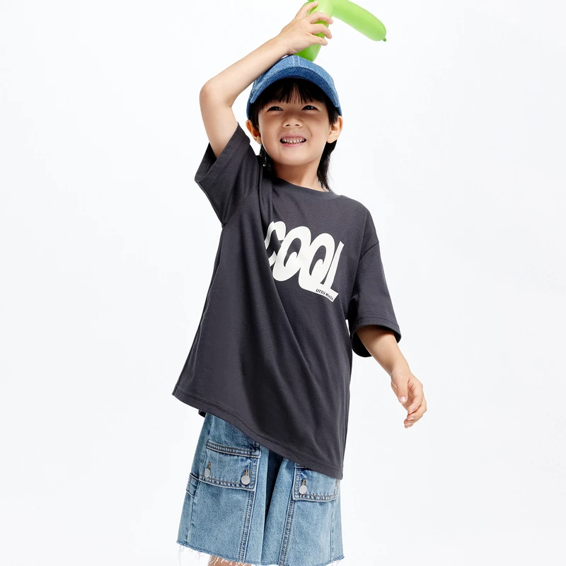 littlemoco童装24夏装新款男女童吸湿速干印花短袖T恤#KBD2TEE038