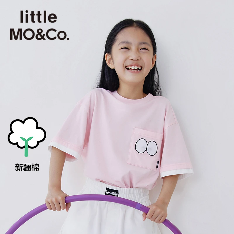 littlemoco童装夏季男女童简约印花T恤纯棉短袖上衣#KBB2TEE060