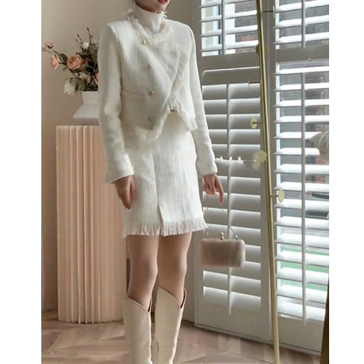 秋冬新款法式时尚气质名媛轻奢显瘦高级感半身裙小香风两件套装女