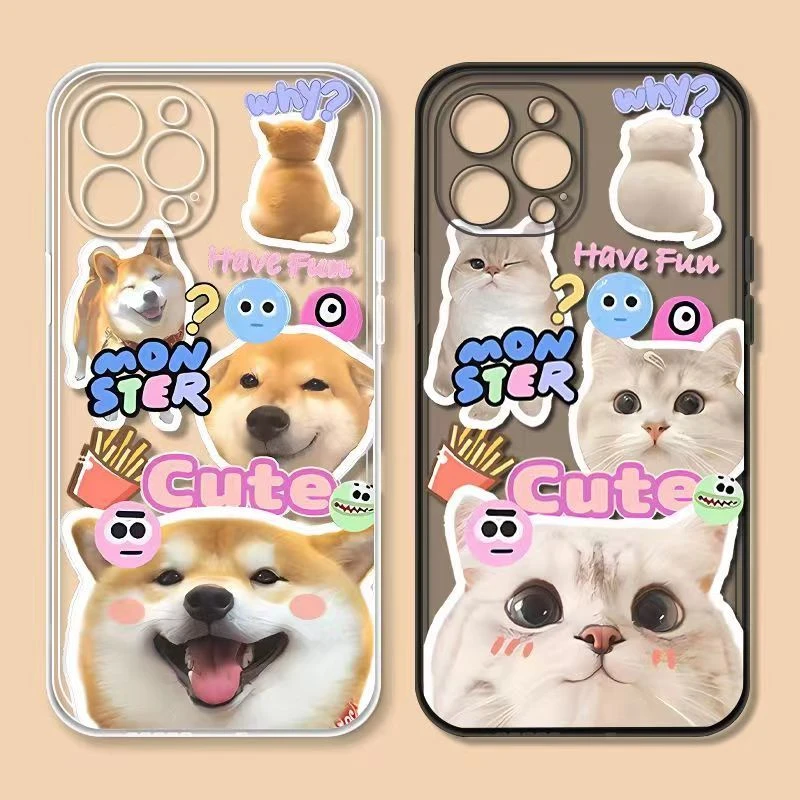 可爱萌猫柴犬适用iPhone13promax苹果14新7/8plus全包11/12手机壳