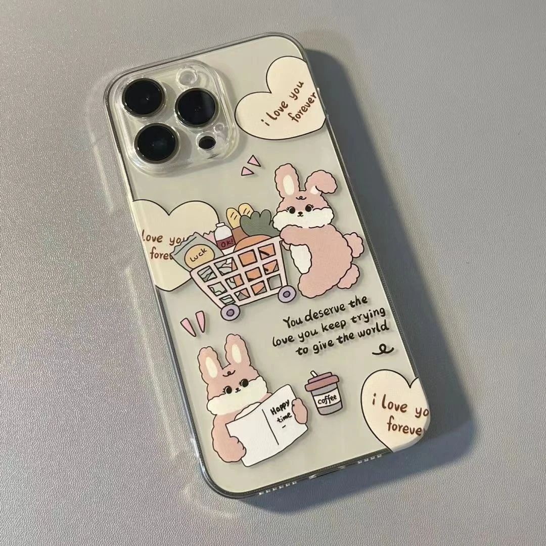 购物小兔苹果13Promax手机壳14plus透明iPhone12/11全包7/8/xr/xs