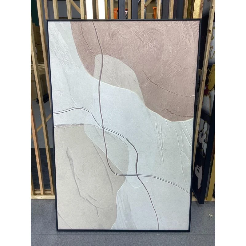 现代奶油风沙发背景墙落地画莫兰迪极简抽象线条80120