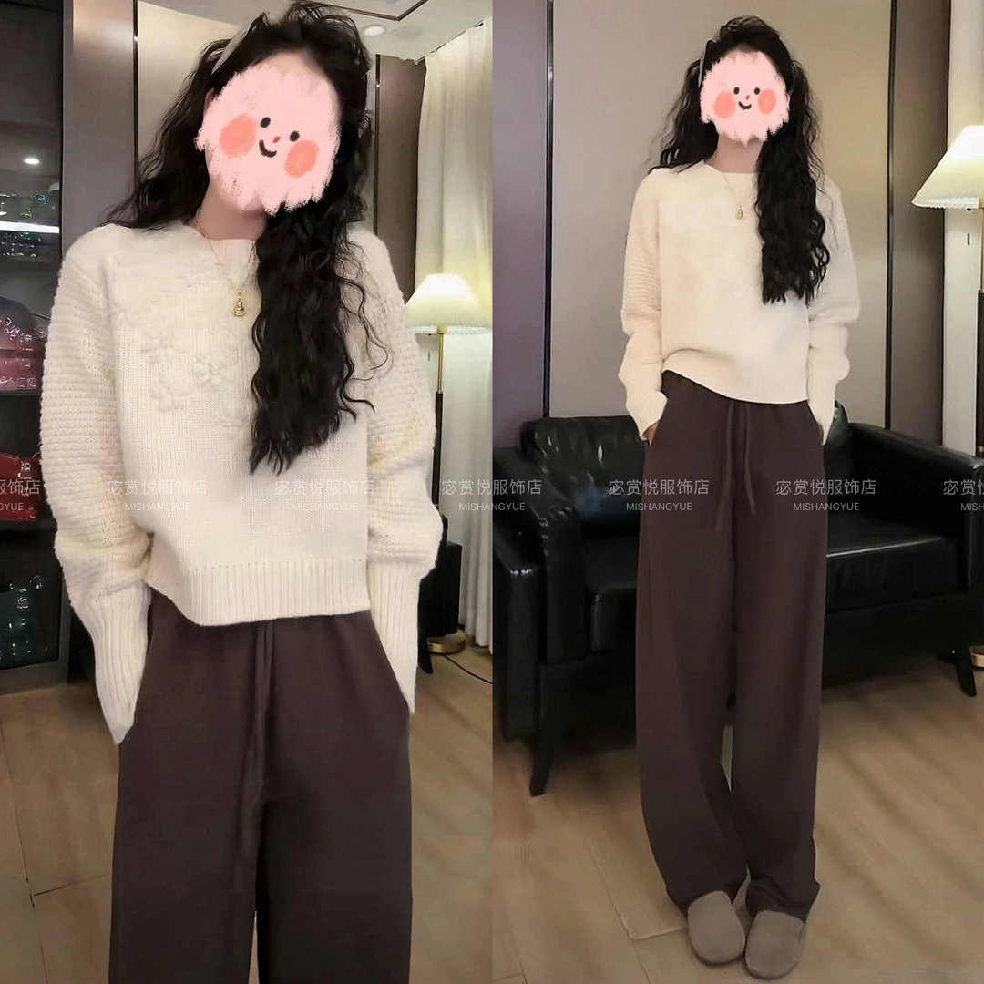 秋冬炸街一整套女装上衣裤子加绒时尚休闲百搭减龄宽松早秋针织