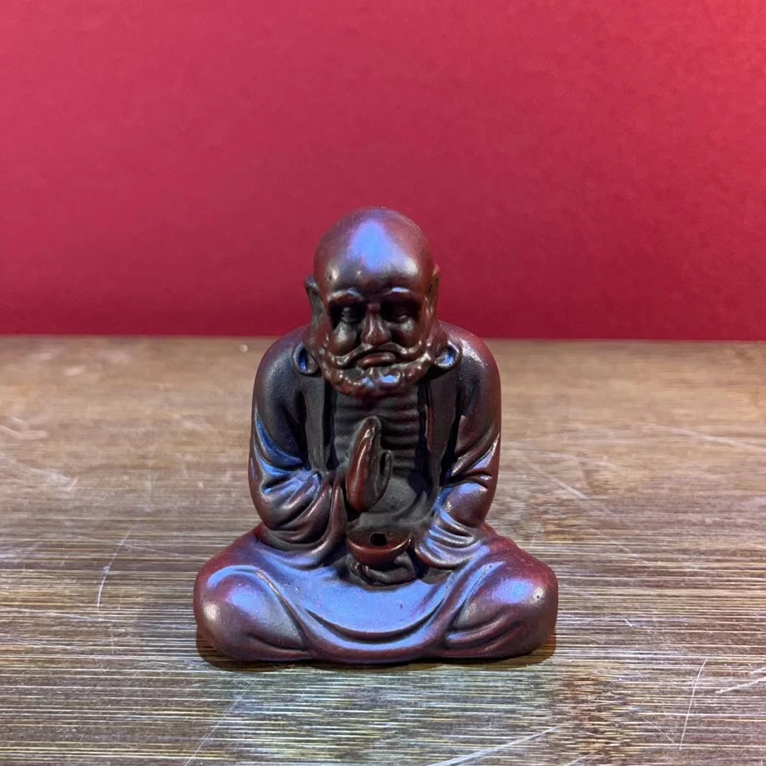 宜兴紫砂原矿手把件达摩8051