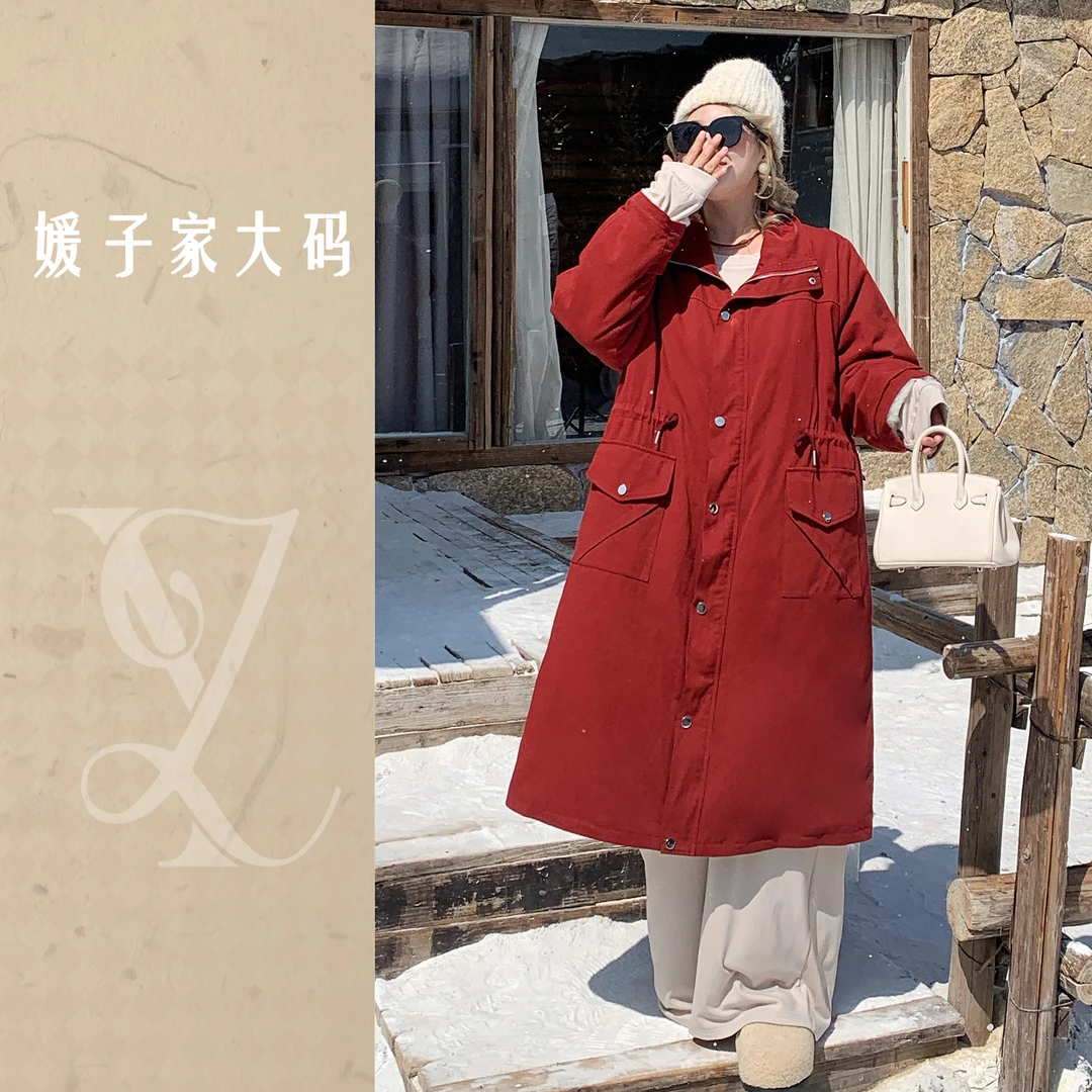 媛子大码韩版时尚派克服加厚抽绳收腰休闲宽松高级感外套83598