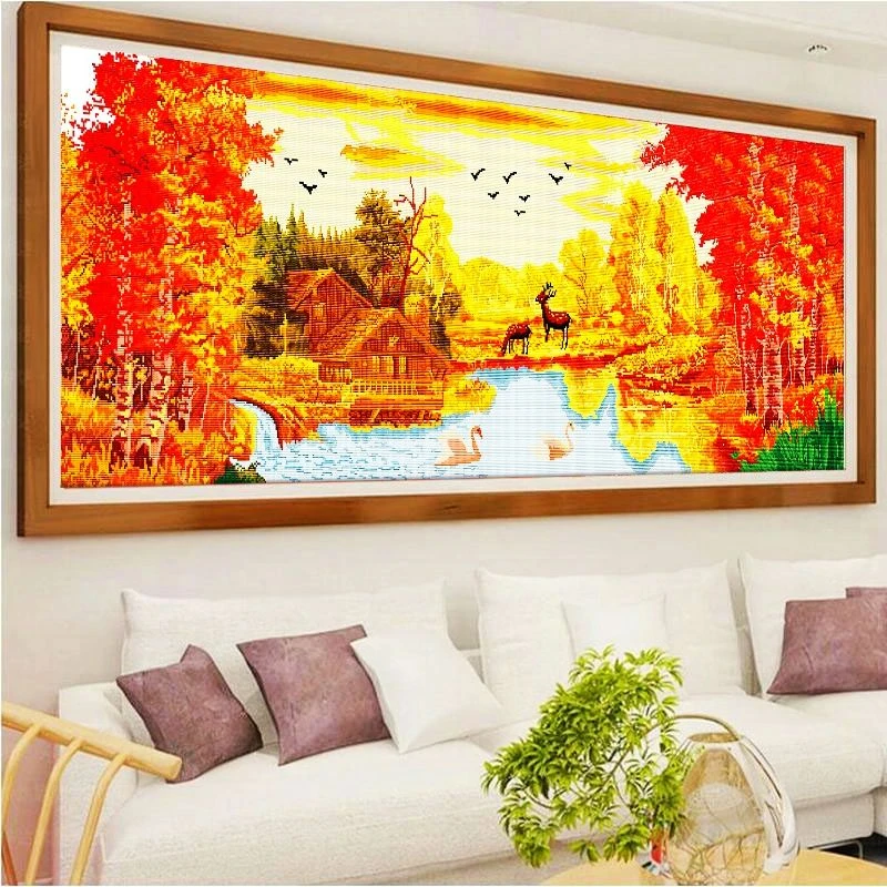 悠然小居十字绣全绣线绣新款清新自然风简约现代风景2025梦幻家园