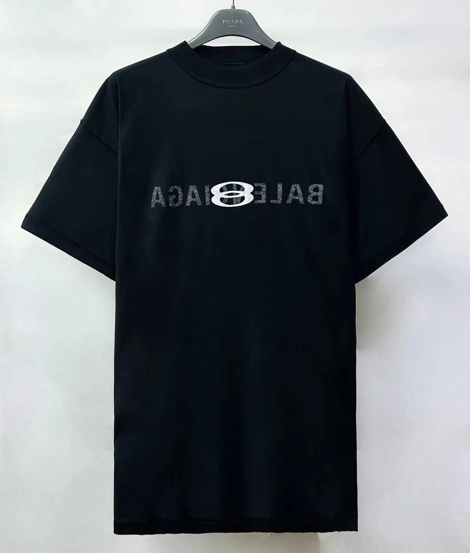 全新未使用 Balenciaga/巴黎世家 M  24时尚胸前LOGO短袖 787358