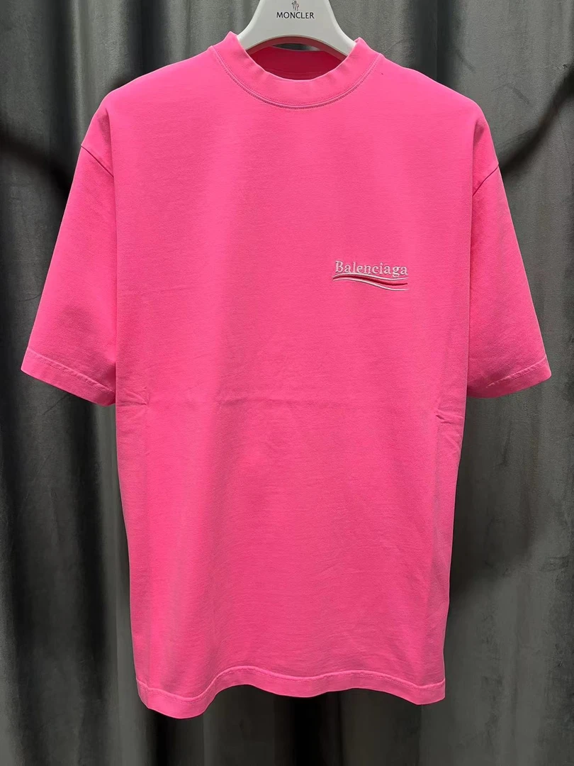 99新 Balenciaga/巴黎世家  M 粉色可乐标短T恤 641675