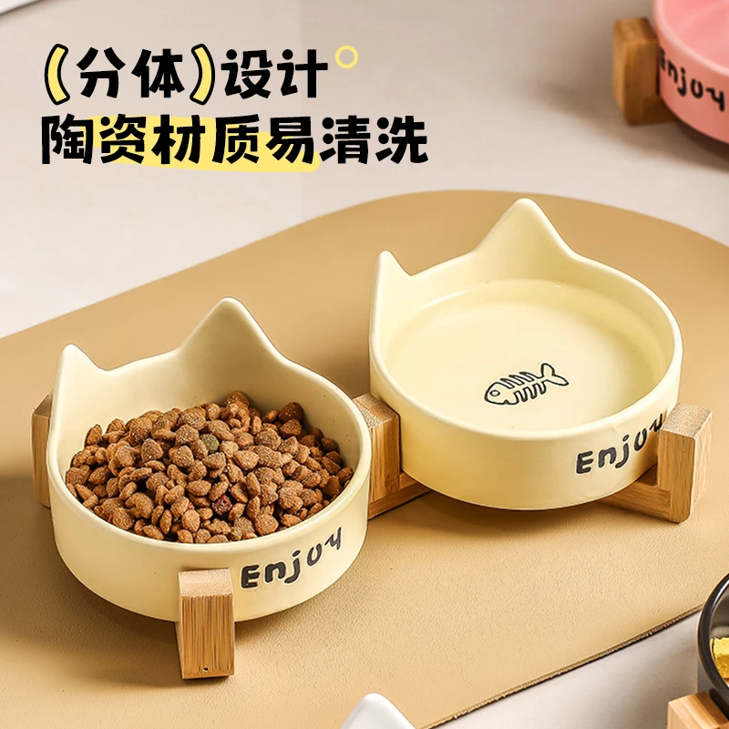 【易清洗】狗碗猫碗陶瓷宠物食盆碗饮水碗大号中小型吃饭防滑大容量