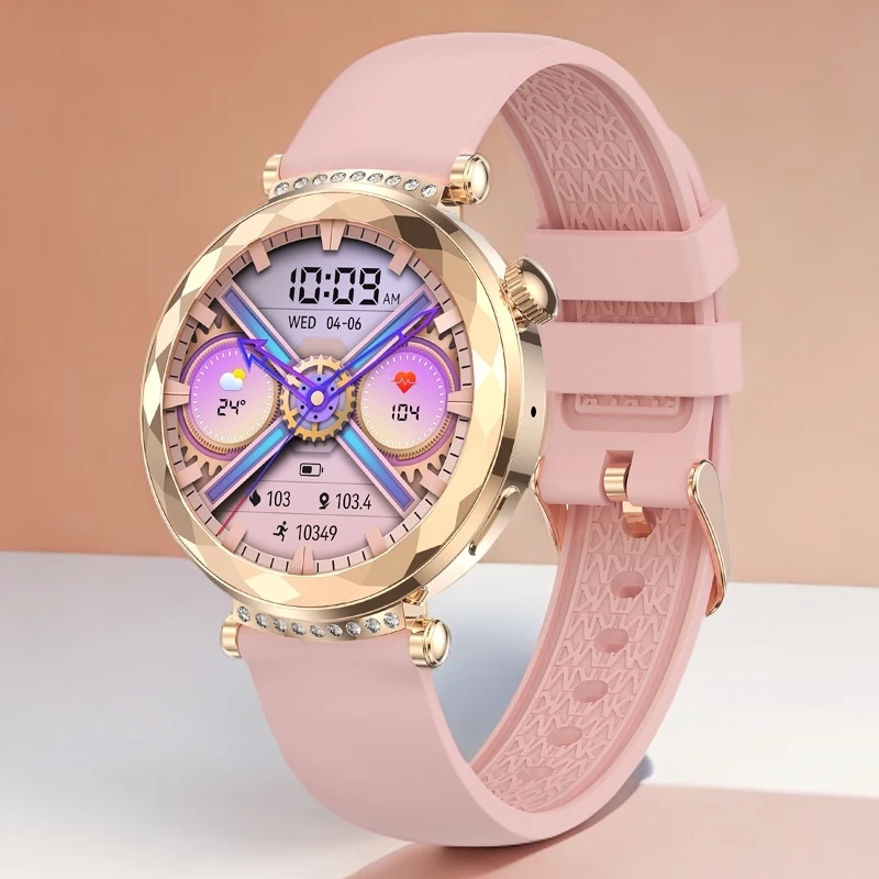 新款女士镶钻智能蓝牙手表通话支付消息提醒多功能心率运动手环