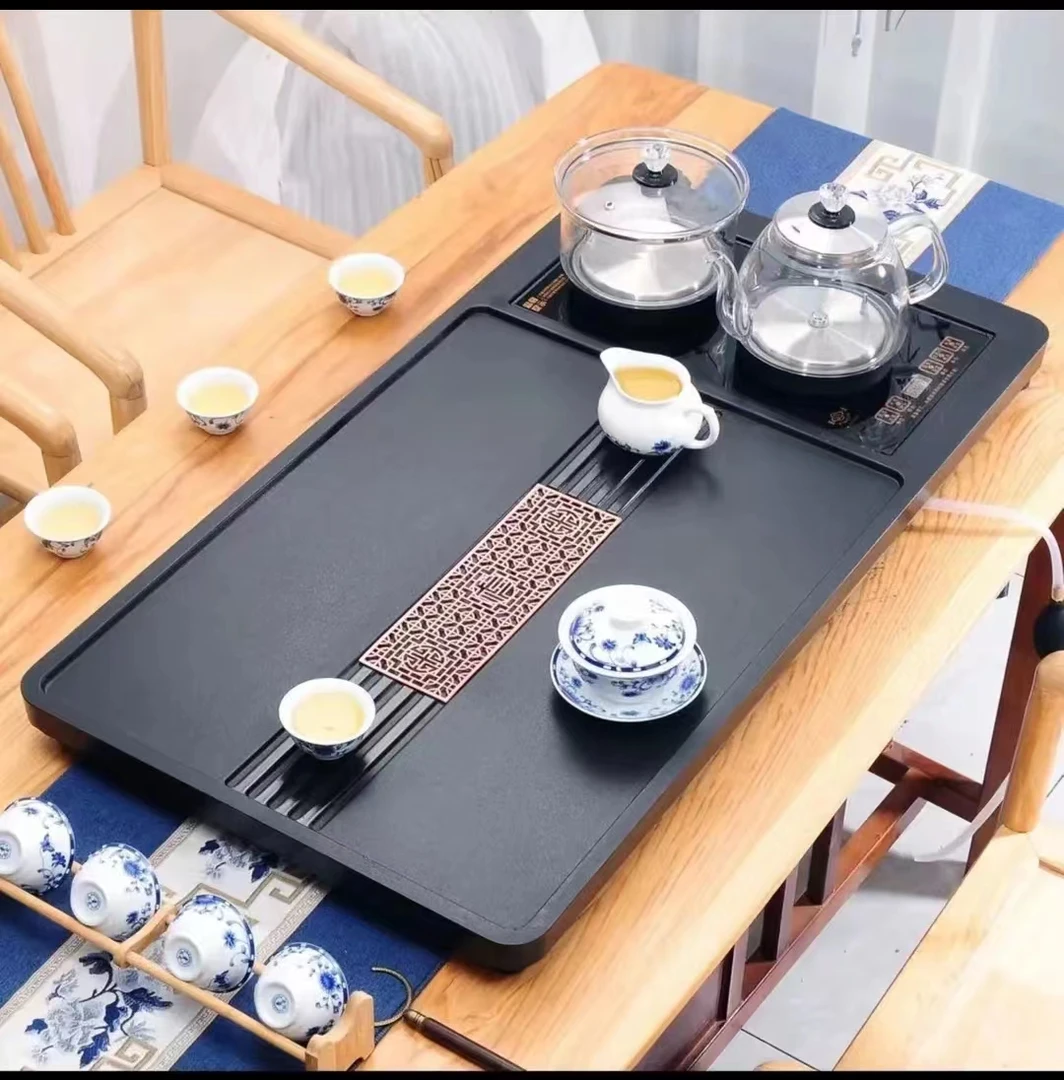石茶盘喝茶桌全自动上水茶台烧水壶一体茶具套装家用办公室茶台