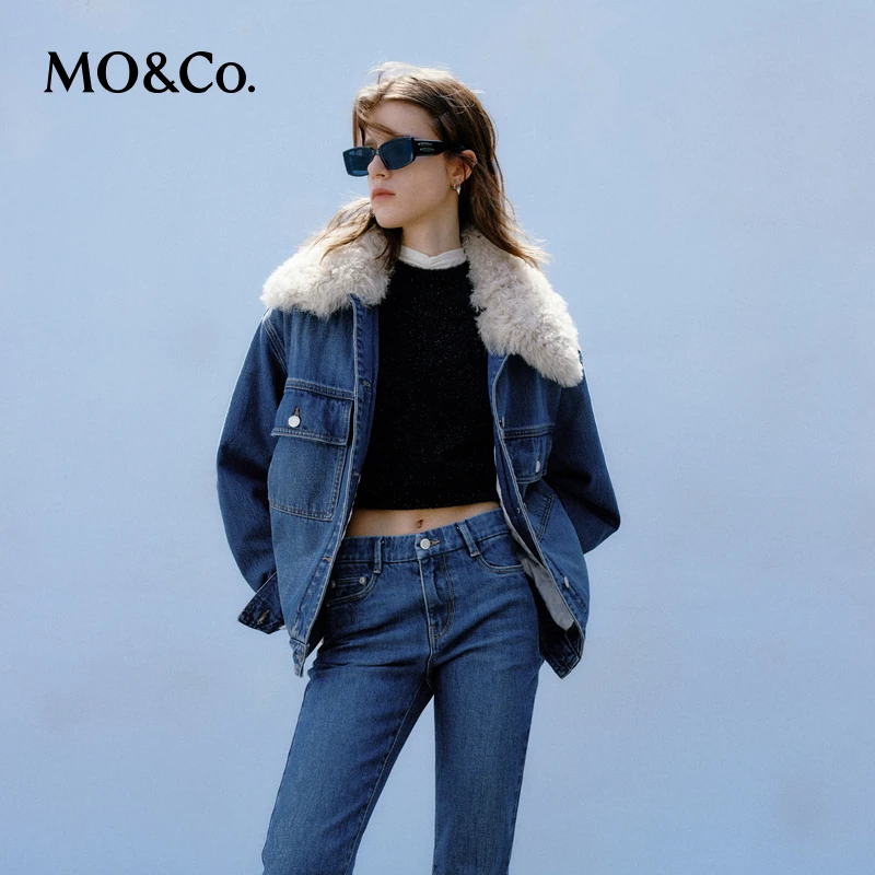 【流光风】MOCO冬可拆卸毛领土耳其棉牛仔夹克棉服MBC4JKTK02