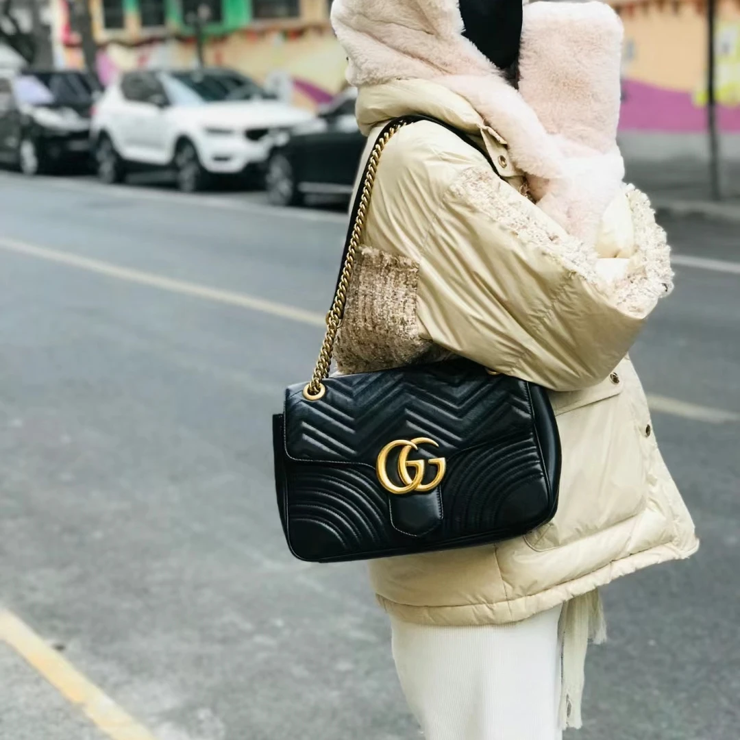 95新 GUCCI/古驰 古驰大号马蒙30单肩包973074