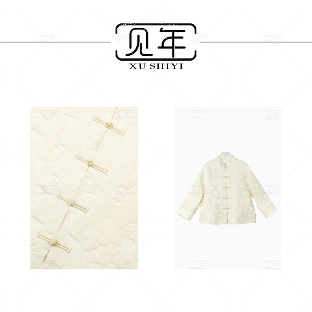 见年【千茉】新中式轻国风汉服式女士宽松短款刺绣禅意上衣F8028