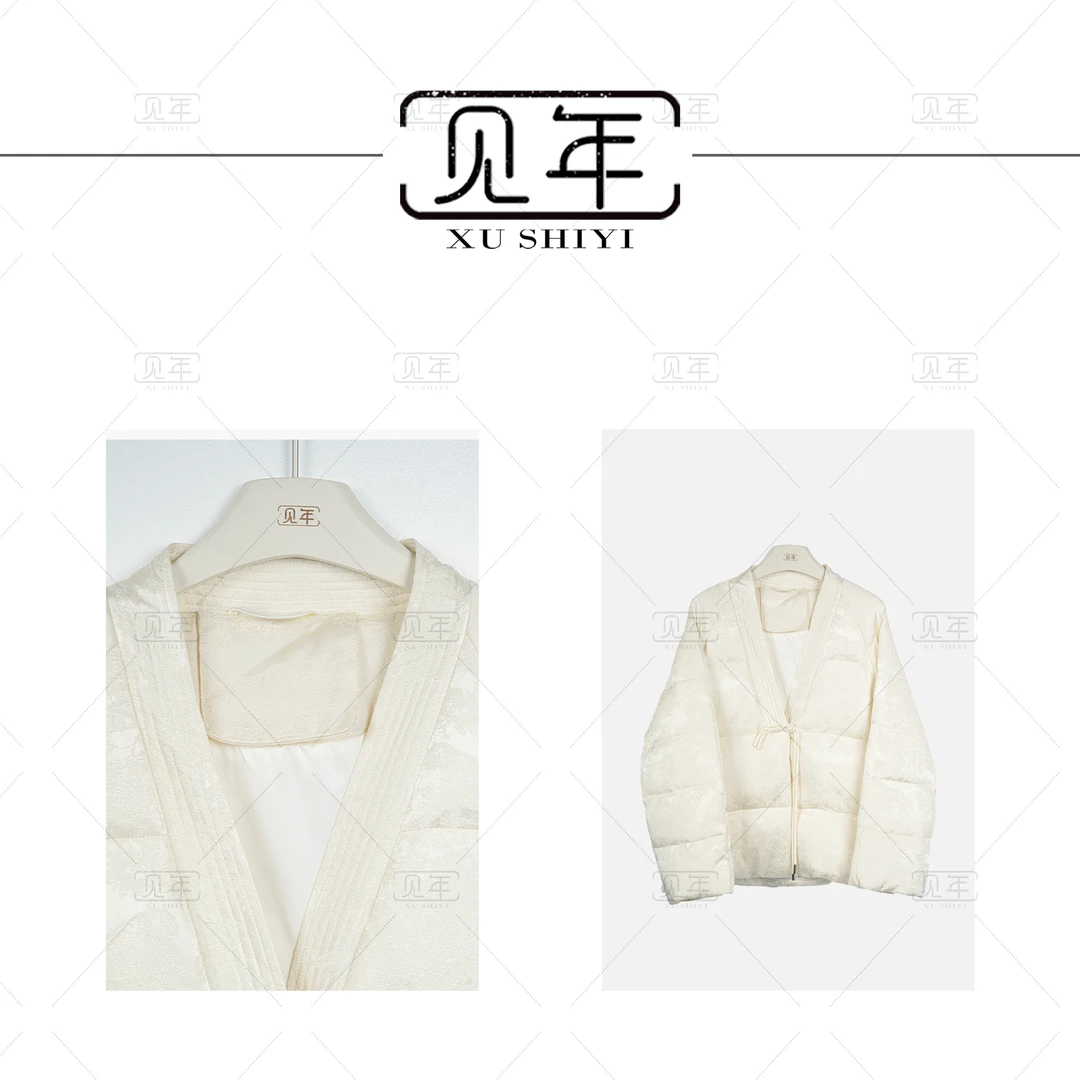 【曦和】90白鸭绒羽绒服新中式国风V领百搭上衣外套F8562