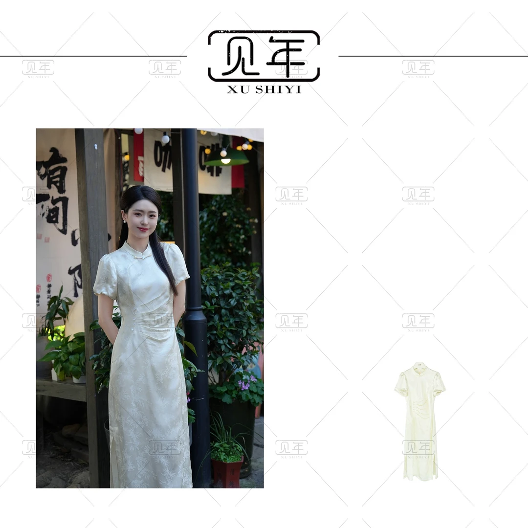 见年【初夏】新中式国风盘扣设计师款旗袍风连衣裙F8228