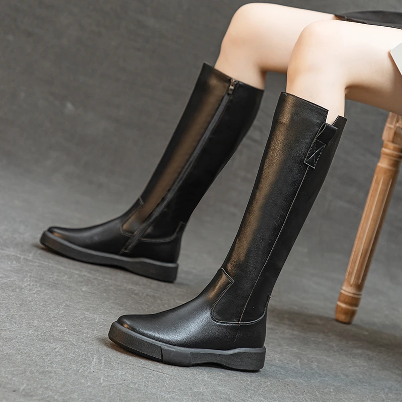长靴2024秋冬不过膝及膝靴百搭加绒女士弹力靴子骑士靴