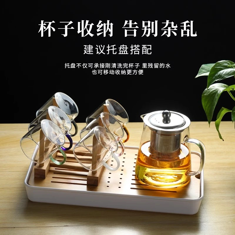 加厚耐热玻璃小茶杯品茗杯带把家用透明小杯子功夫茶具简约茶碗