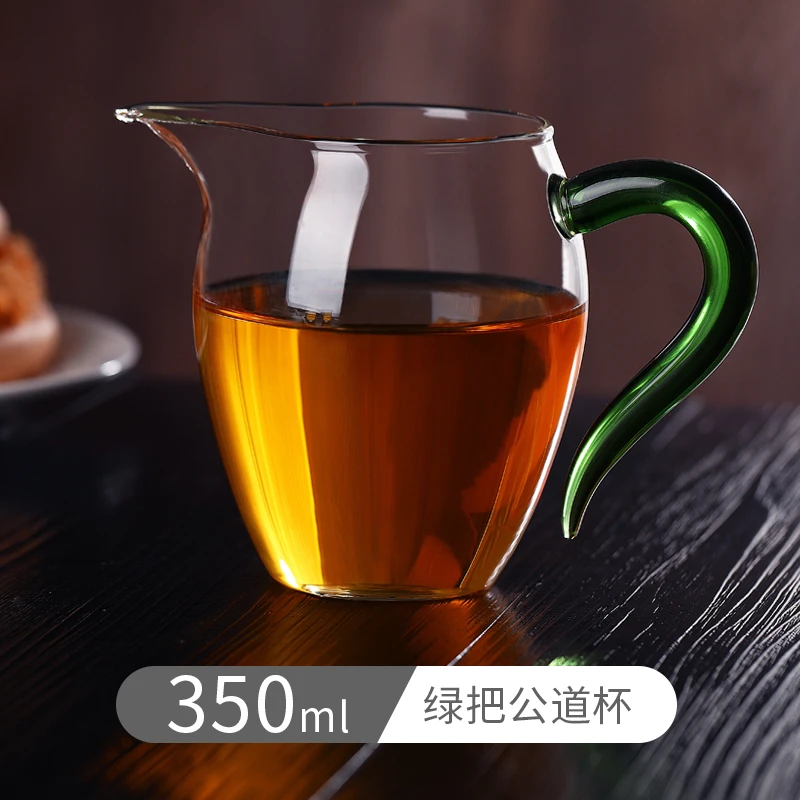 公道杯加厚玻璃耐热木把泡茶过滤功夫茶具配件茶海分茶器茶漏日式