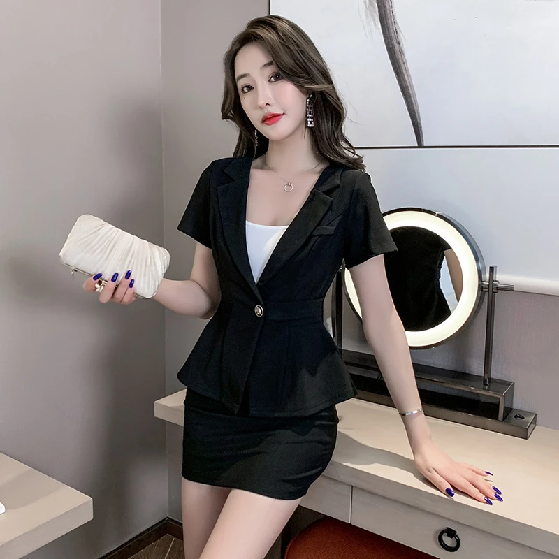 足疗店足浴技师工作服西服酒店薄款spa技师服时尚夏季西装套装女