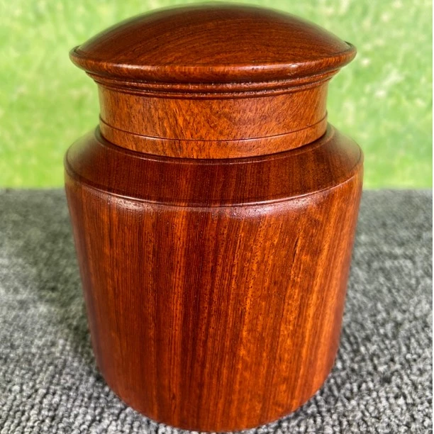红木茶叶罐缅甸花梨直径10公分高13.5原木原色香味浓郁正宗缅花