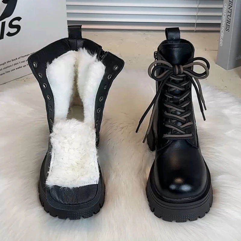 2024年秋冬新款马丁靴女士英伦风厚底单靴时尚百搭网红爆款短靴女