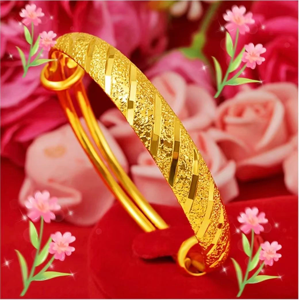 铜合金手镯 【精品10N推拉流星雨手镯】实心可调节时尚百搭女