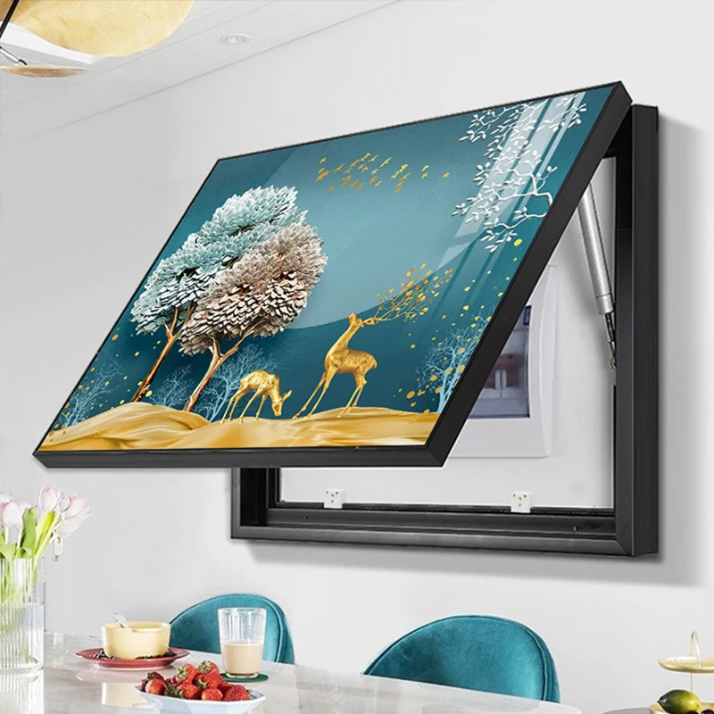 艺环宇电表箱装饰画免打孔现代简约客厅配电箱挂画北欧遮挡开关