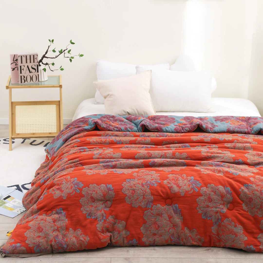 【富丽堂皇】2.0*2.3M高端纯棉双层纱舒适柔软亲肤保暖可机洗秋冬被