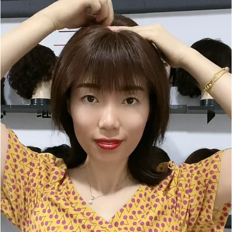 【精致女神】空气刘海头顶补发片遮白发假发片轻薄增加发量自然