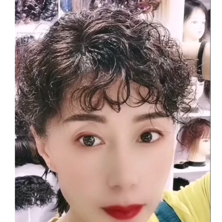 【精致女神】短发款头顶发片卷发假发补发块仿真发