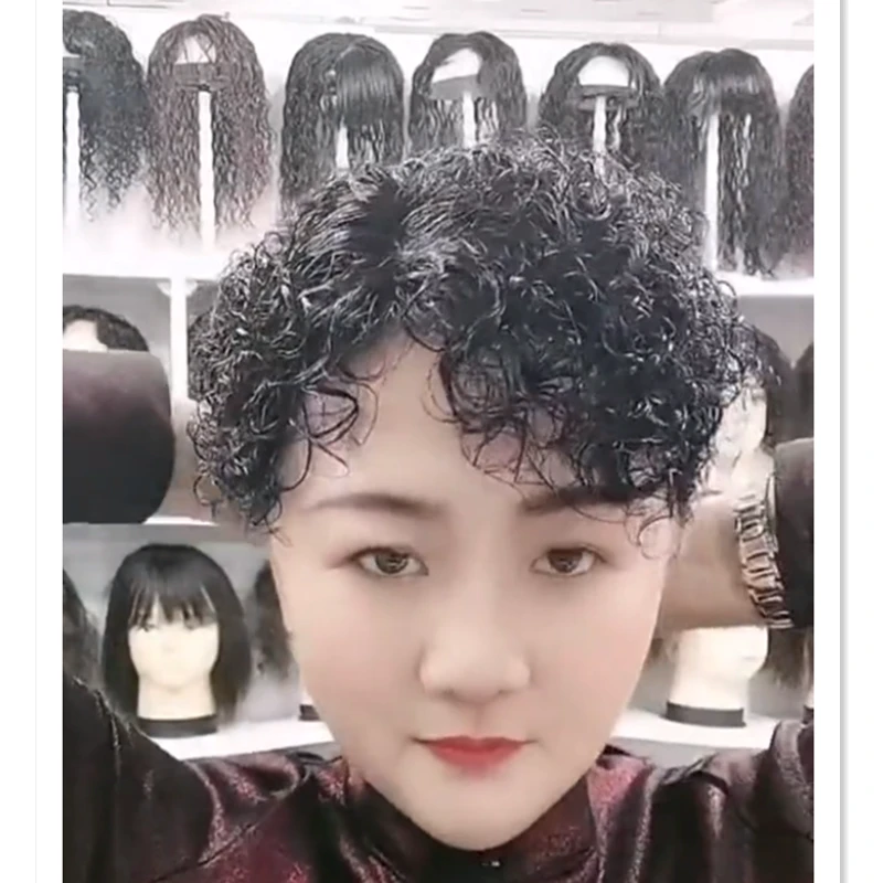 【精致女神】玉米卷中老年假发头顶补发片遮白发增加发量改变造