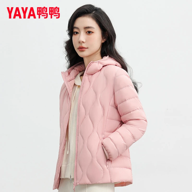 鸭鸭秋冬新款冬季连帽白鸭绒女显瘦百搭时尚保暖外套休闲防风户外