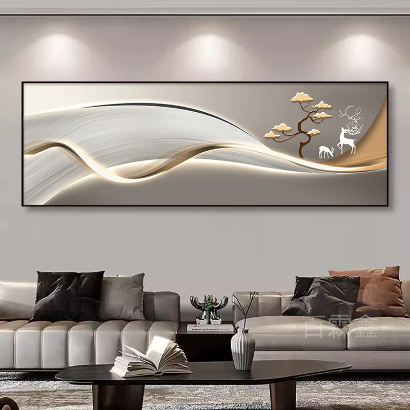 现代轻奢床头装饰画卧室壁画简约房间抽象客厅沙发背景墙晶瓷挂画