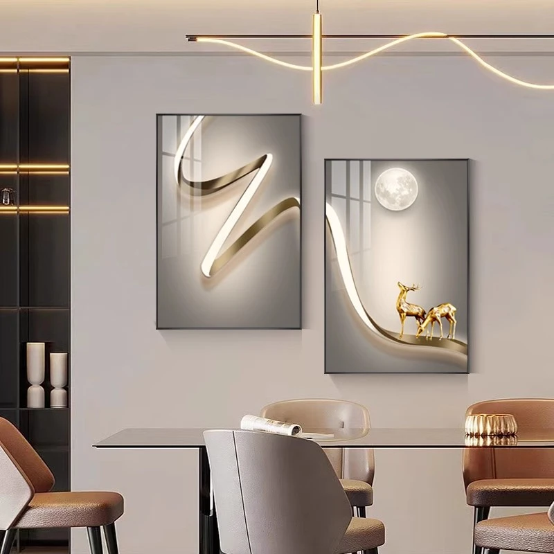 餐厅背景墙装饰画客厅沙发背景壁画2024新款饭厅现代简约大气挂画