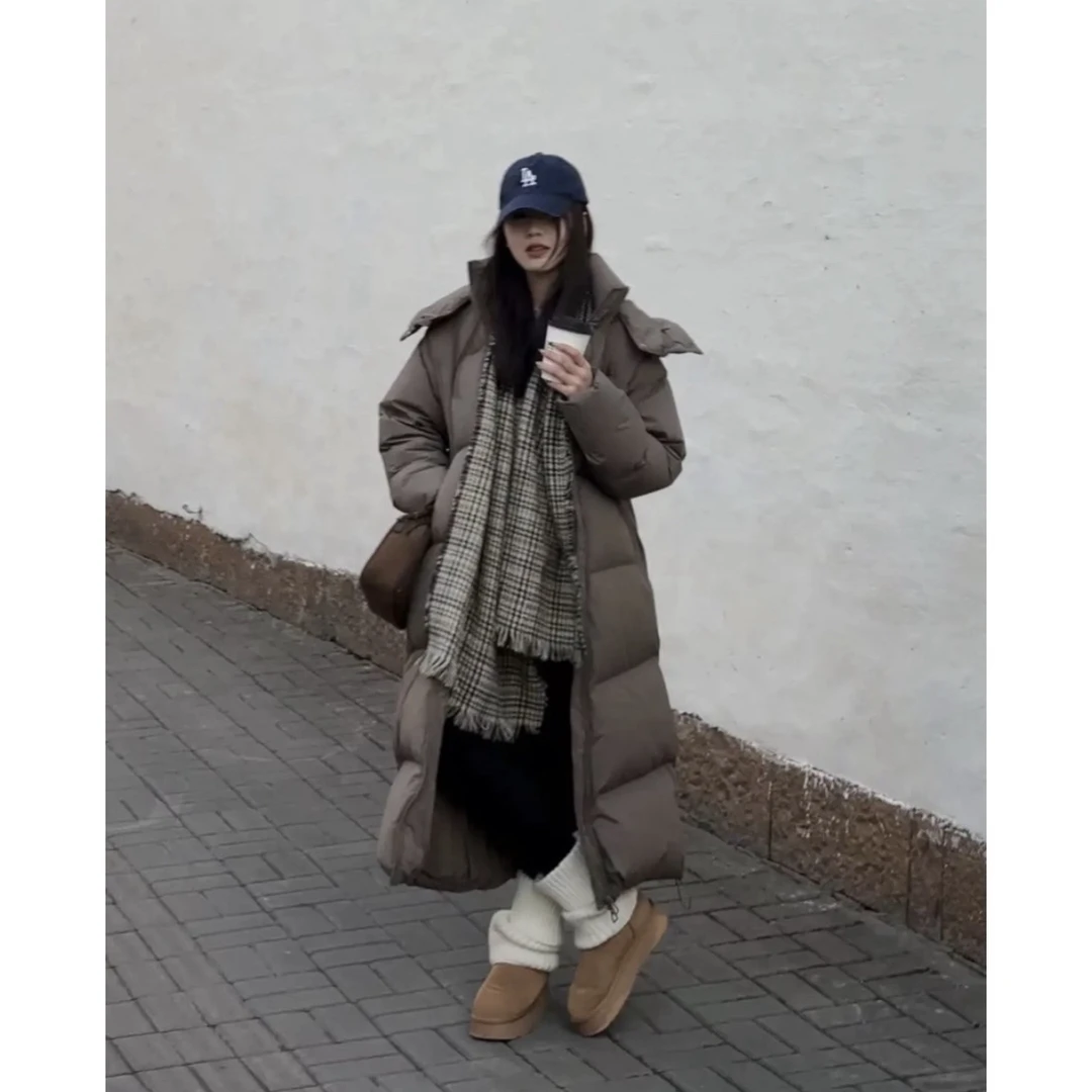 羽绒服女冬季2024新款超长过膝韩版白鸭绒加厚外套6807红人上新