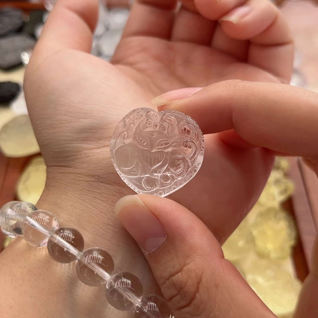 水晶颈饰未镶嵌所*白水爱心九尾33
