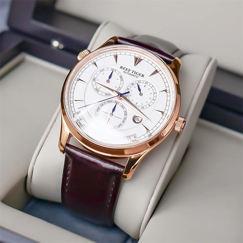 REEF TIGER/瑞夫泰格多功能机械表时尚自动机械夜光RGA1951