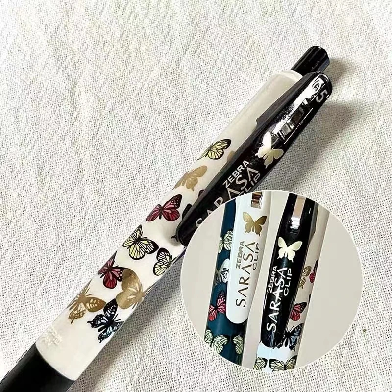 日本ZEBRA斑马金蝴蝶限定JJ15中性笔黑色按动ins学生专用考试水笔