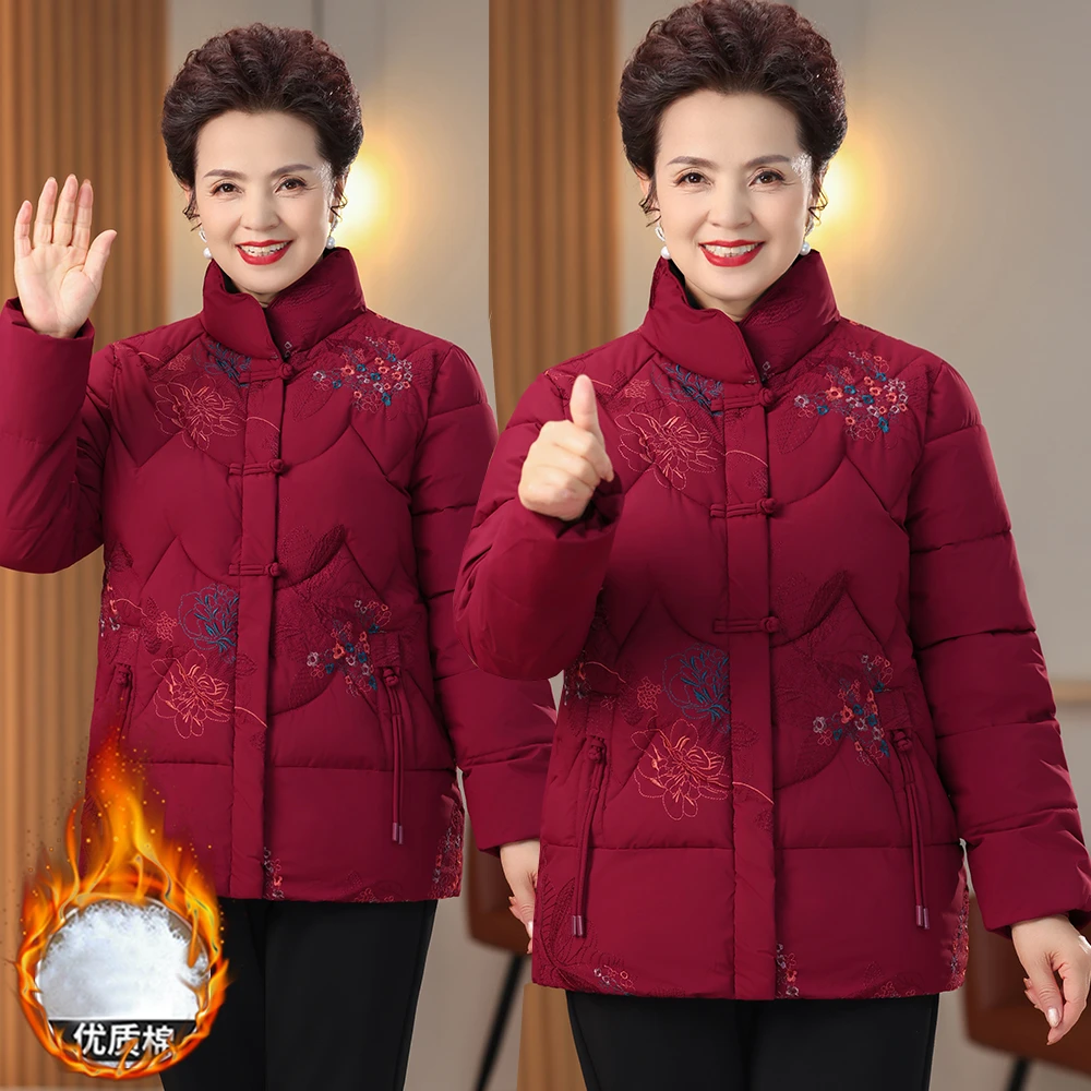 奶奶装秋冬季棉服外套60岁70妈妈中老年老太太棉衣棉服国风加厚款